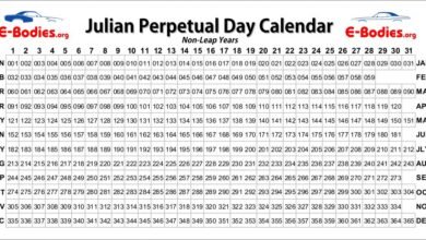 Printable:8z8rx6vd2xc= Julian Date Calendar